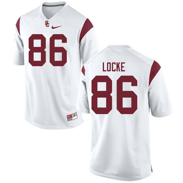 Men #86 Chase Locke USC Trojans College Football Jerseys Sale-White